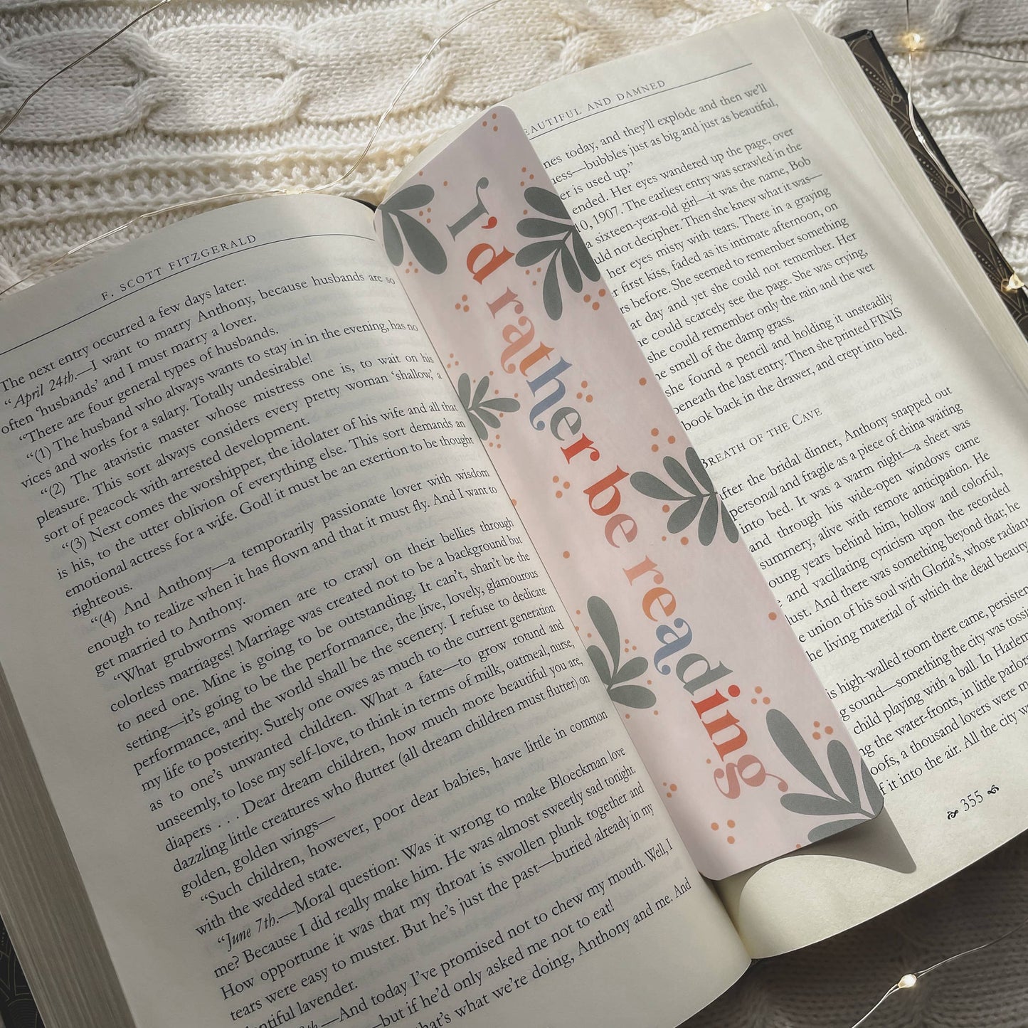 I'd Rather Be Reading and Polka Dot 2x8 Bookmark | Glossy