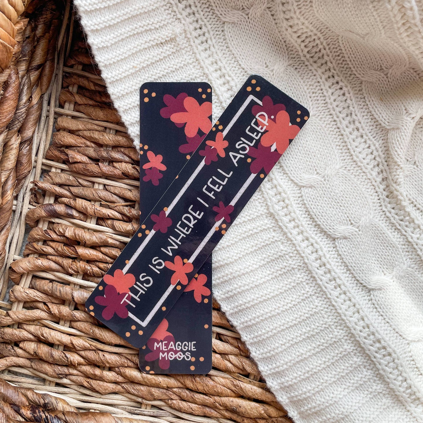 This Is Where I Fell Asleep Floral 2x8 Bookmark | Glossy