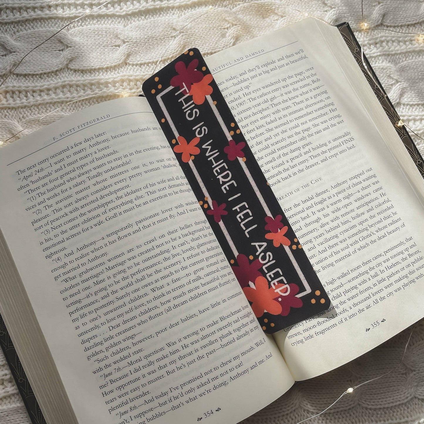 This Is Where I Fell Asleep Floral 2x8 Bookmark | Glossy